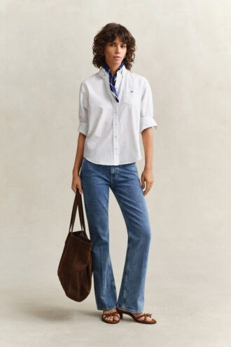 Camisas Oxford clássicas às riscas de corte regular