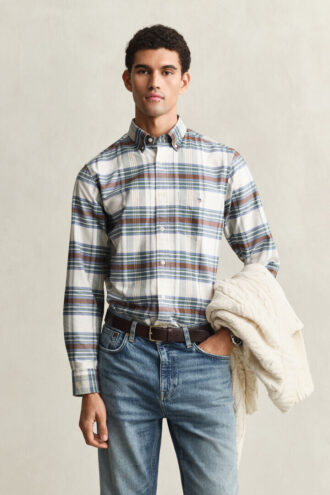 Camisas Oxford xadrez clássicas de corte regular