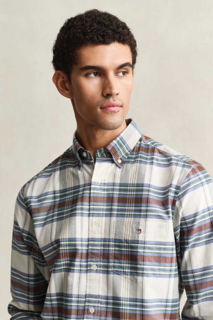 Camisas Oxford xadrez clássicas de corte regular