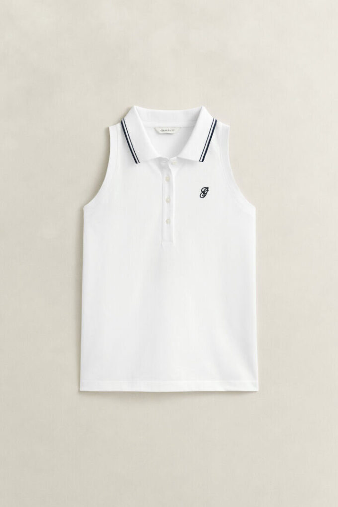 Camisas sem mangas em piqué