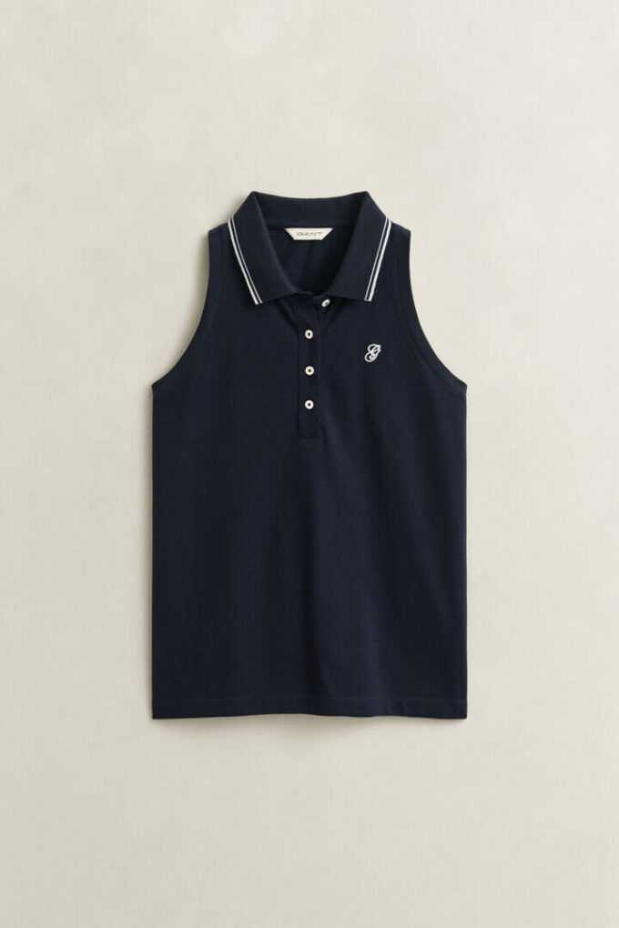 Camisas sem mangas em piqué