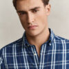 Camisas xadrez de algodão e linho