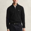 Camisola casual de algodão com meio fecho