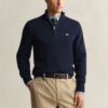 Camisola casual de algodão com meio fecho