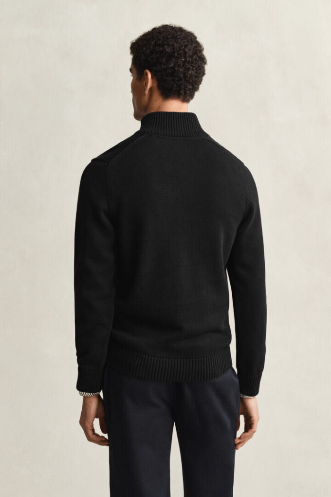 Camisola casual de algodão com meio fecho
