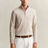 Camisola clássica de algodão com meio fecho