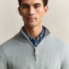Camisola clássica de algodão com meio fecho