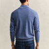 Camisola clássica de algodão com meio fecho