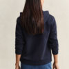Camisola com capuz e fecho com emblema tonal