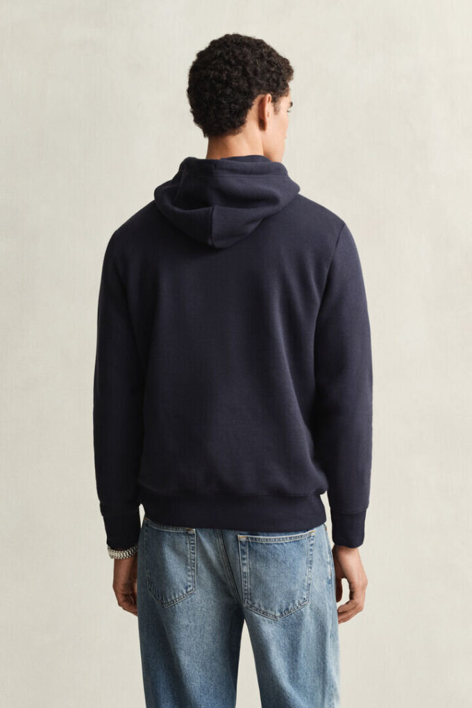 Camisola com capuz e grafismo