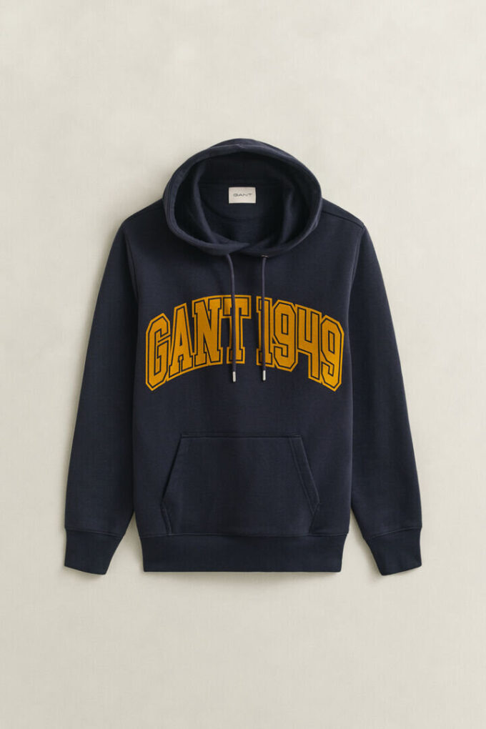 Camisola com capuz e grafismo