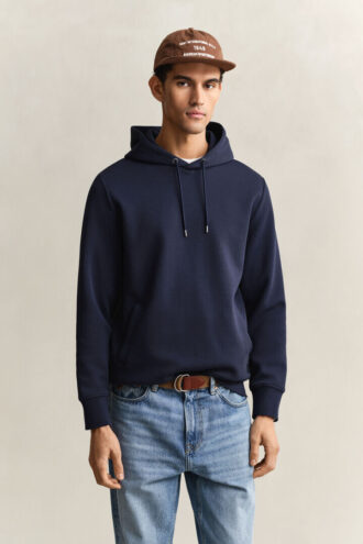 Camisola com capuz em tecido interlock
