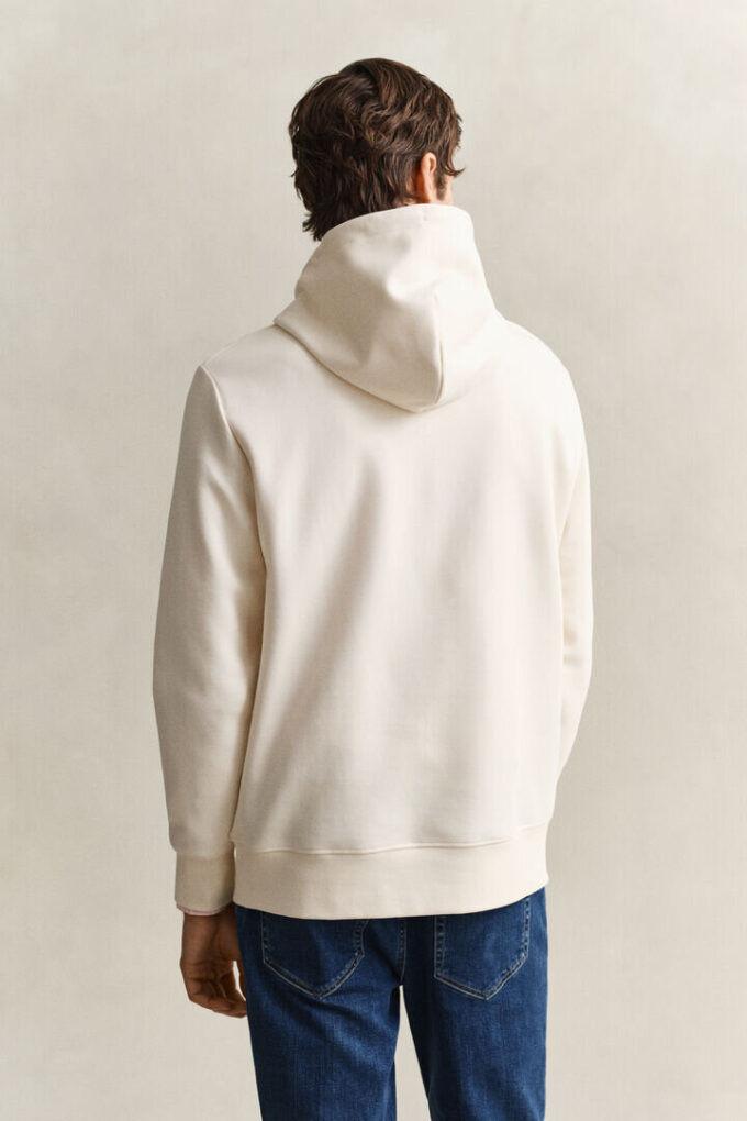 Camisola com capuz em tecido interlock