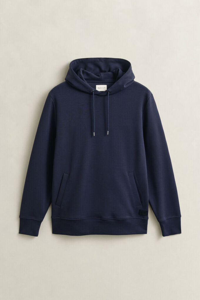 Camisola com capuz em tecido interlock