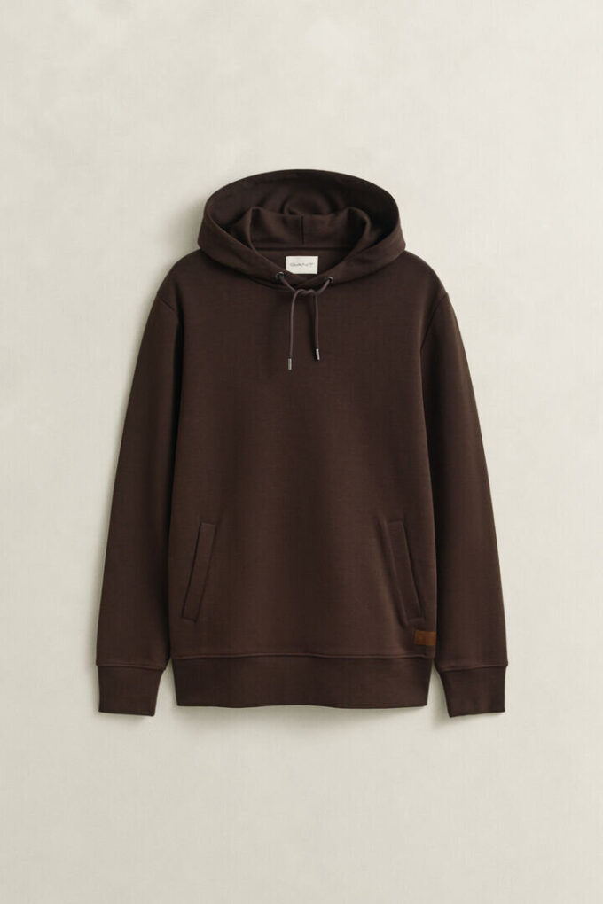 Camisola com capuz em tecido interlock
