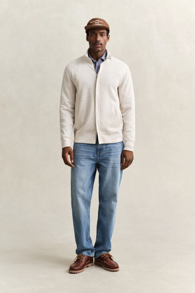 Camisola com fecho e Sacker Rib