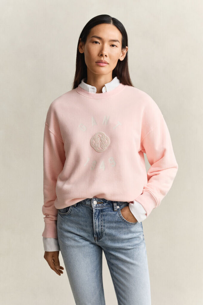 Camisola com gola redonda e estampado