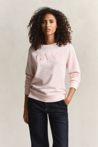 Camisola com gola redonda e grafismo tonal