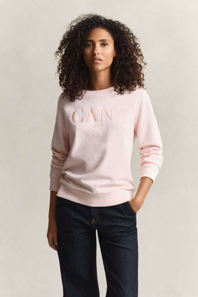 Camisola com gola redonda e grafismo tonal