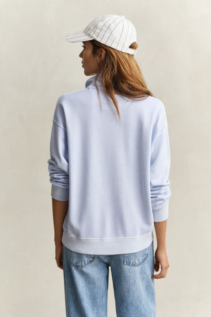 Camisola com meio fecho e logótipo lavado