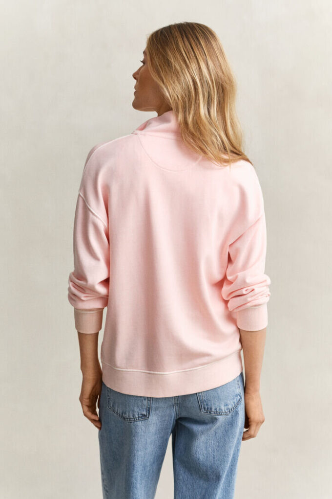 Camisola com meio fecho e logótipo lavado