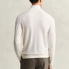Camisola com meio fecho em lã merino extra fina