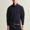 Camisola com meio fecho em malha Sacker Rib