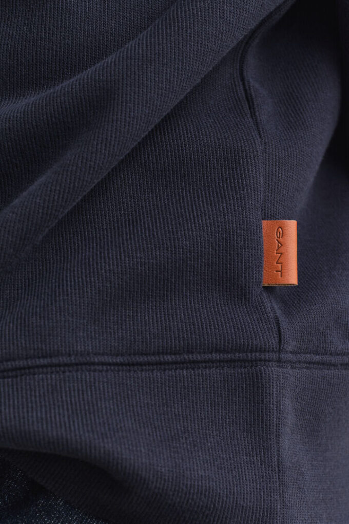 Camisola com meio fecho em malha Sacker Rib