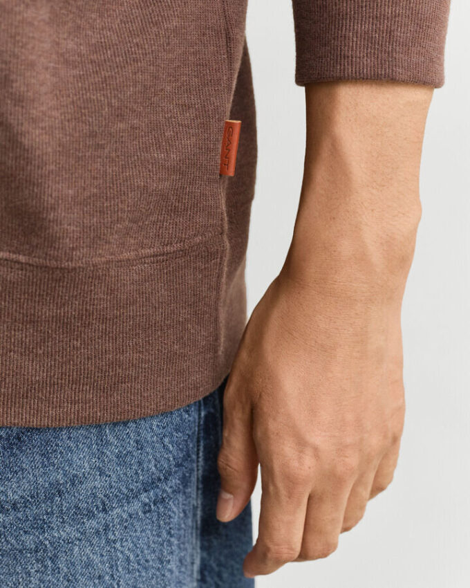 Camisola com meio fecho em malha Sacker Rib