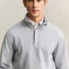 Camisola com meio fecho em malha Sacker Rib