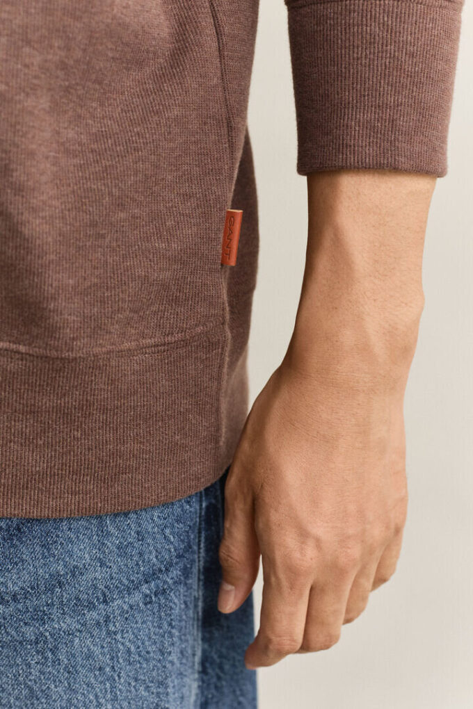 Camisola com meio fecho em malha Sacker Rib