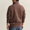 Camisola com meio fecho em malha Sacker Rib