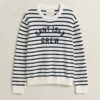 Camisola com padrão gráfico às riscas bretãs