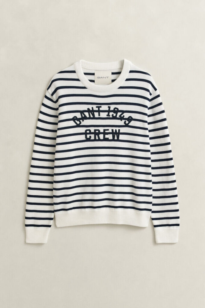 Camisola com padrão gráfico às riscas bretãs