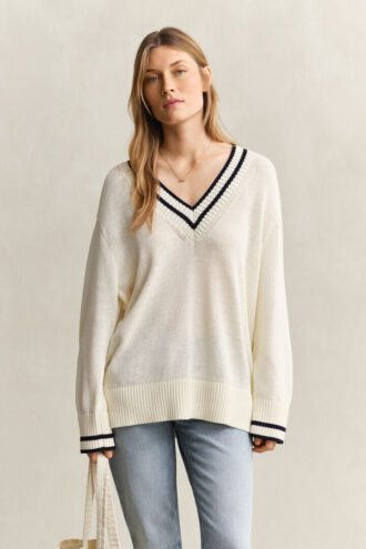 Camisola de Algodão com Decote em V
