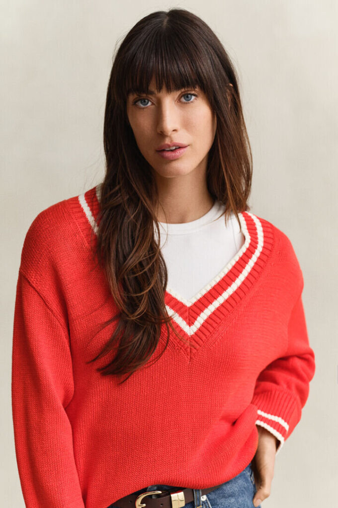 Camisola de Algodão com Decote em V