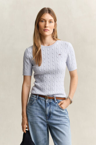 Camisola de calções com malha trançada