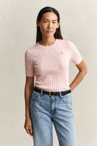 Camisola de calções com malha trançada