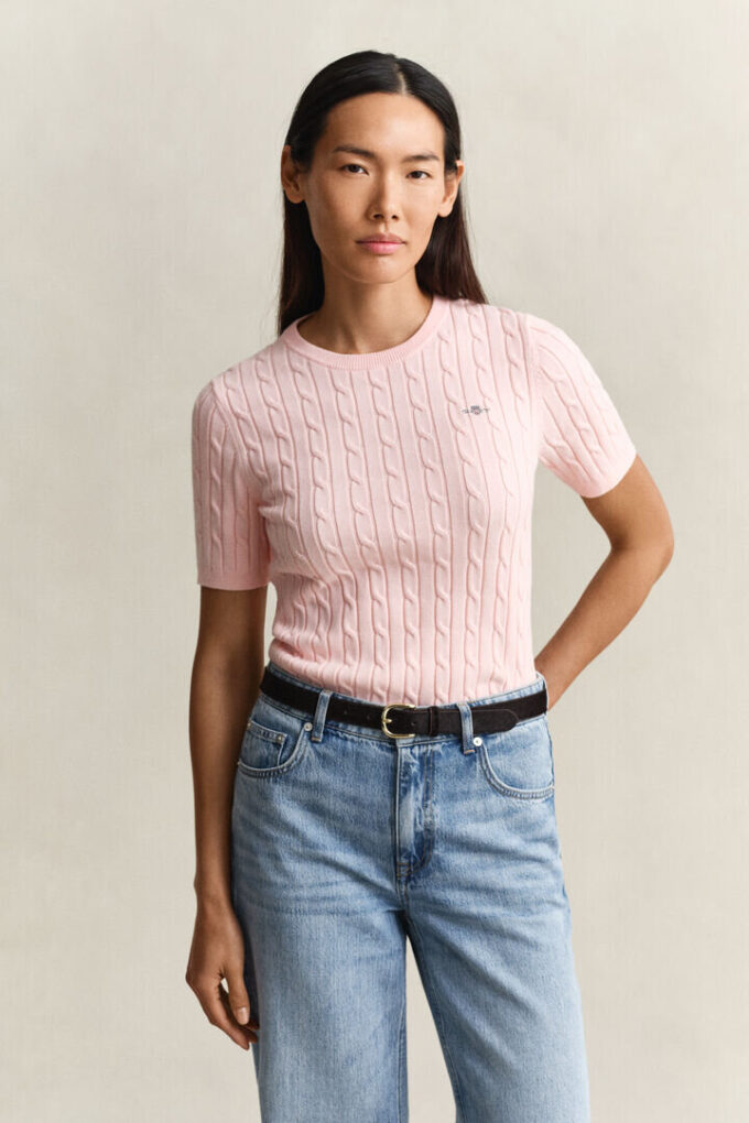 Camisola de calções com malha trançada