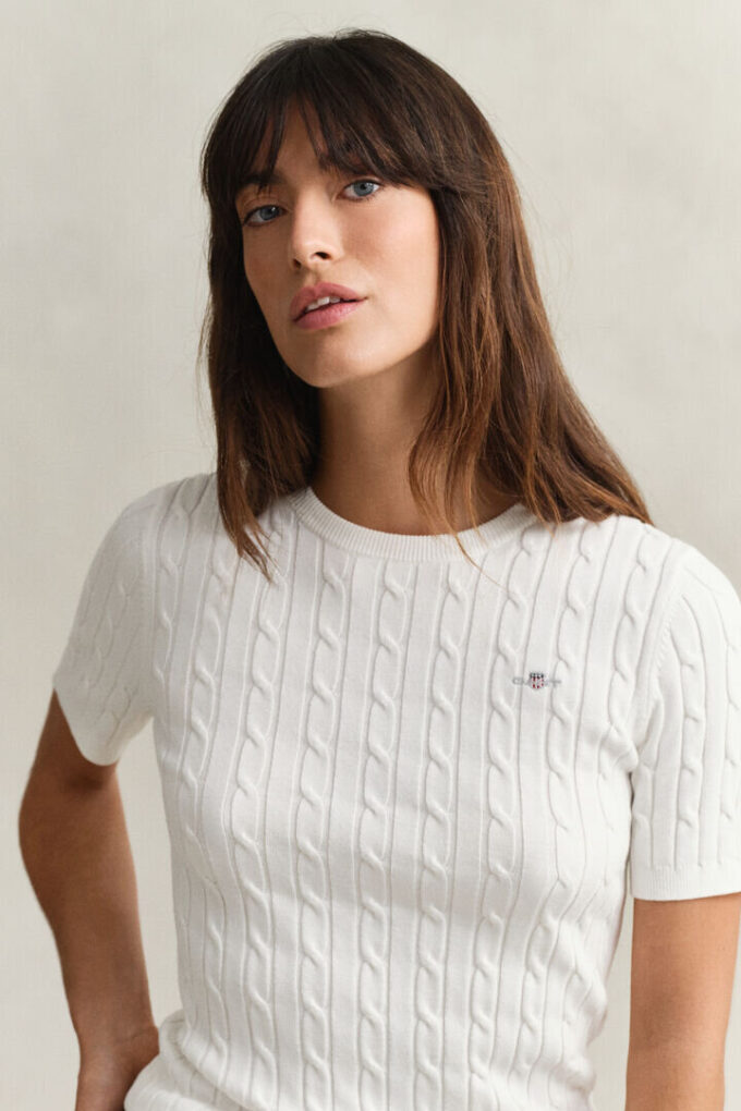 Camisola de calções com malha trançada