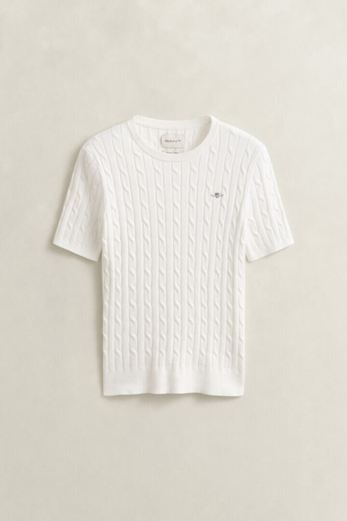 Camisola de calções com malha trançada