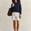 Camisola de gola redonda com emblema tonal