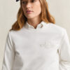 Camisola de gola redonda com emblema tonal