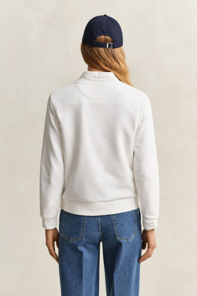 Camisola de gola redonda com emblema tonal