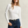 Camisola de gola redonda com malha trançada