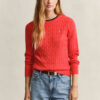 Camisola de gola redonda com malha trançada
