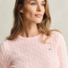 Camisola de gola redonda com malha trançada