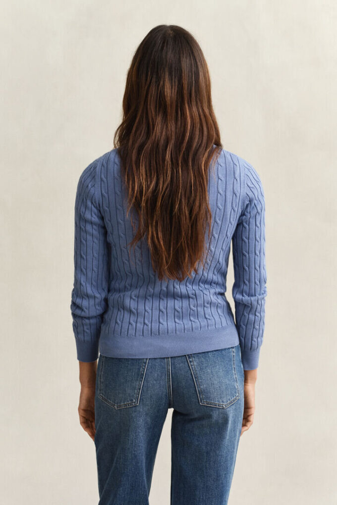 Camisola de gola redonda com malha trançada