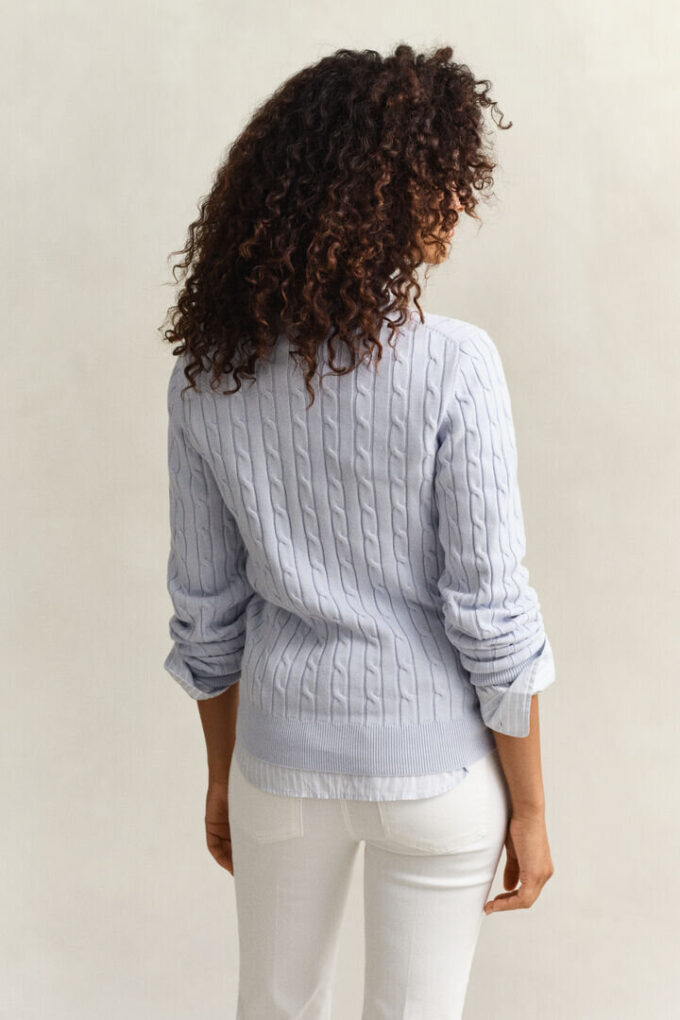 Camisola de gola redonda com malha trançada