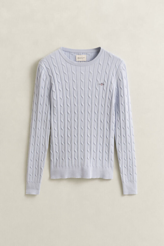 Camisola de gola redonda com malha trançada